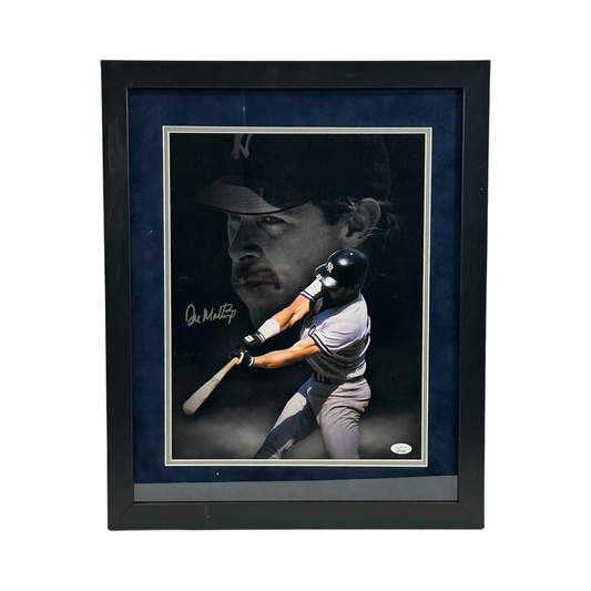 Don Mattingly Autographed New York Yankees Blackout Framed 11x14 JSA