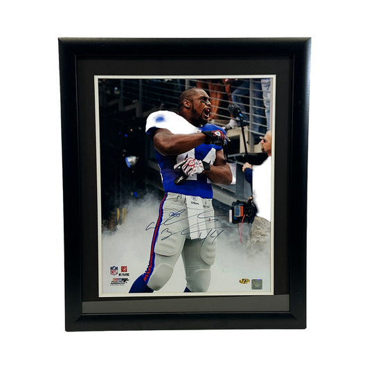 Ahmad Bradshaw Autographed New York Giants Smoke Tunnel Framed 16x20 MAB COA