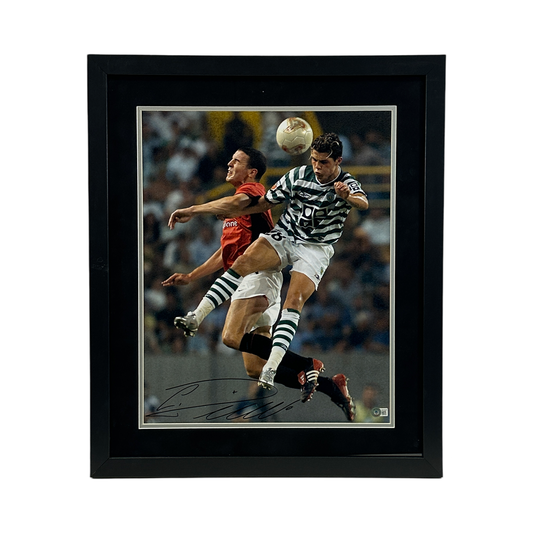 Cristiano Ronaldo Autographed Headbutt 16x20 Photo Beckett - Framed