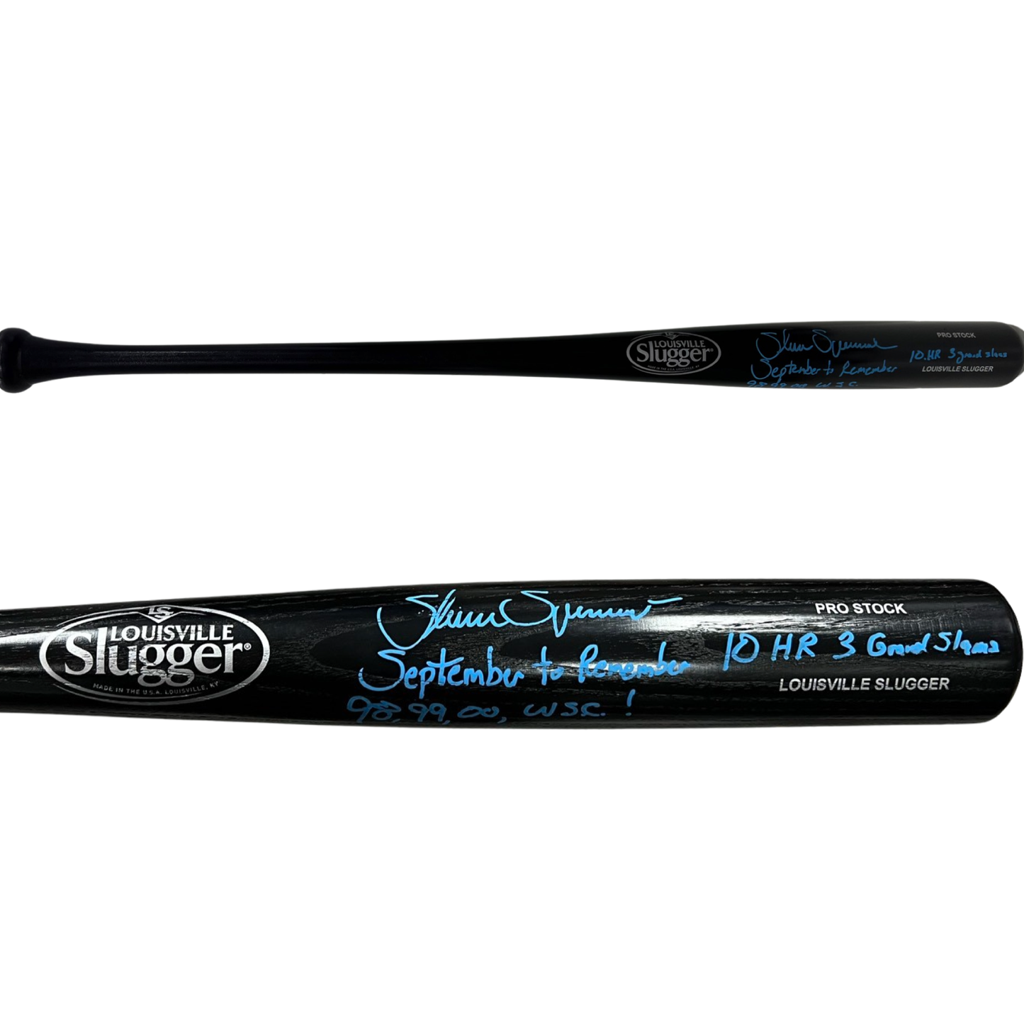 Shane Spencer Autographed New York Yankees Louisville Slugger Pro Stock Bat “September to Remember, 10 HR, 3 Grand Slams, 98, 99, 00 WSC!“ Inscriptions Steiner CX