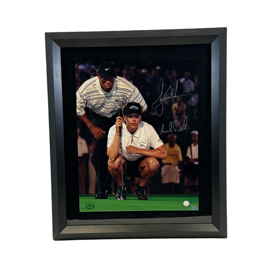 Tiger Woods & Annika Sorenstam Autographed Framed 16x20 Photo Upper Deck 81/100