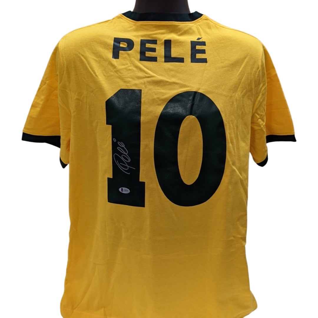Pele Autographed Brazil National Team Jersey Beckett