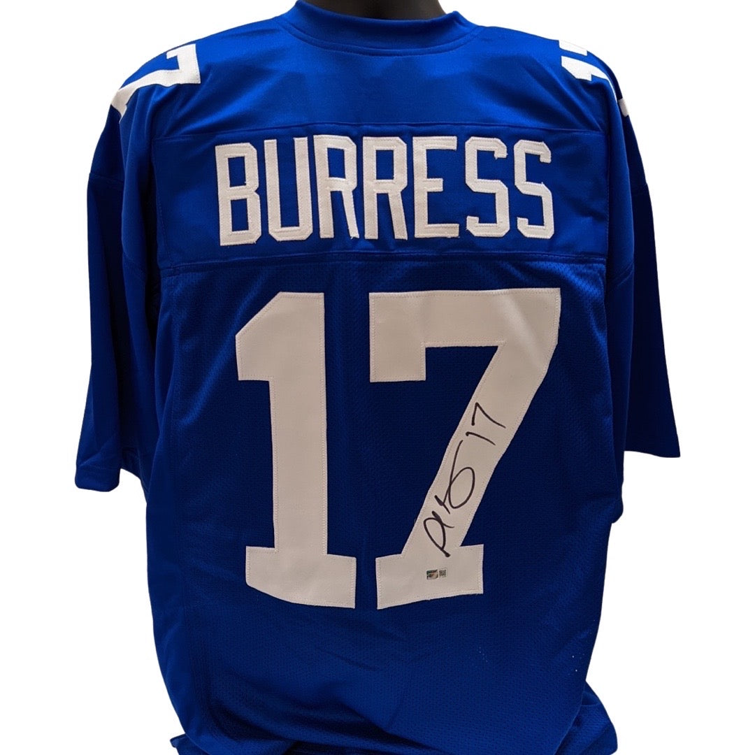 Plaxico Burress Autographed New York Giants Blue Jersey Steiner CX