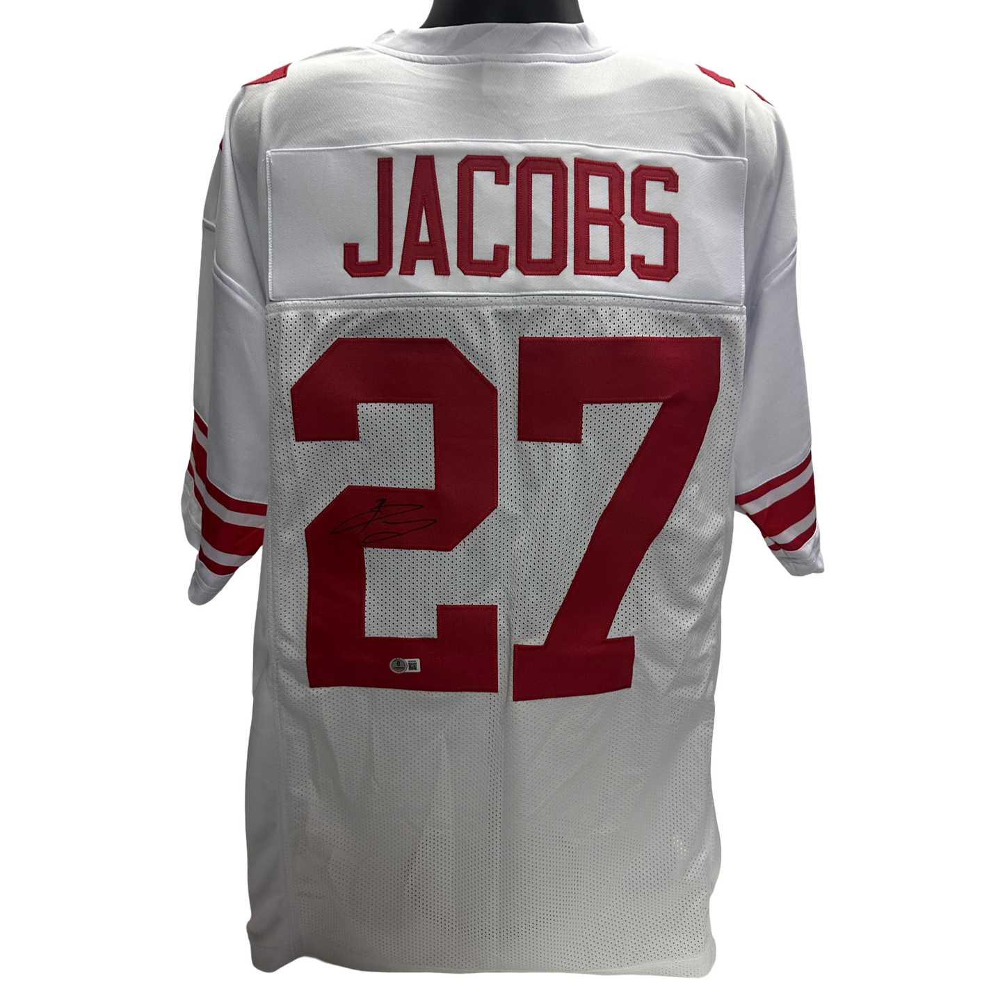 Brandon Jacobs Signed New York Giants White Jersey Beckett
