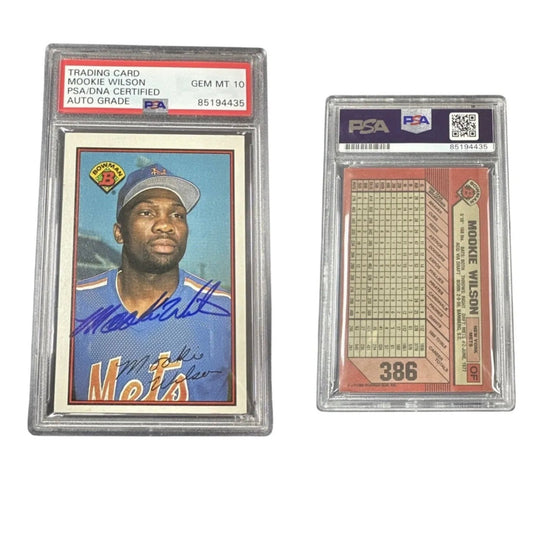 1989 Mookie Wilson Topps Bowman Autographed #386 PSA GEM MT 10 Auto