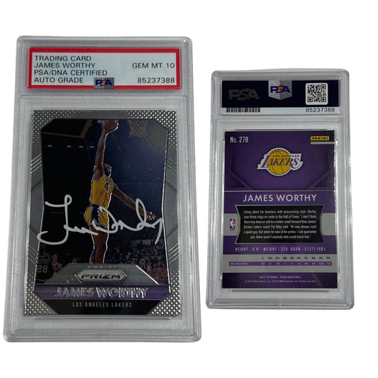 2015-16 James Worthy Autographed Panini Prizm #278 PSA GEM MT 10 Auto