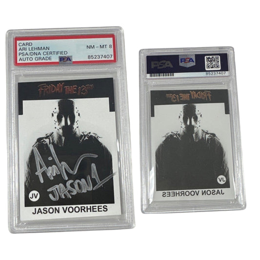 Ari Lehman Autographed Friday The 13th Card B&W PSA NM-MT 8 Auto