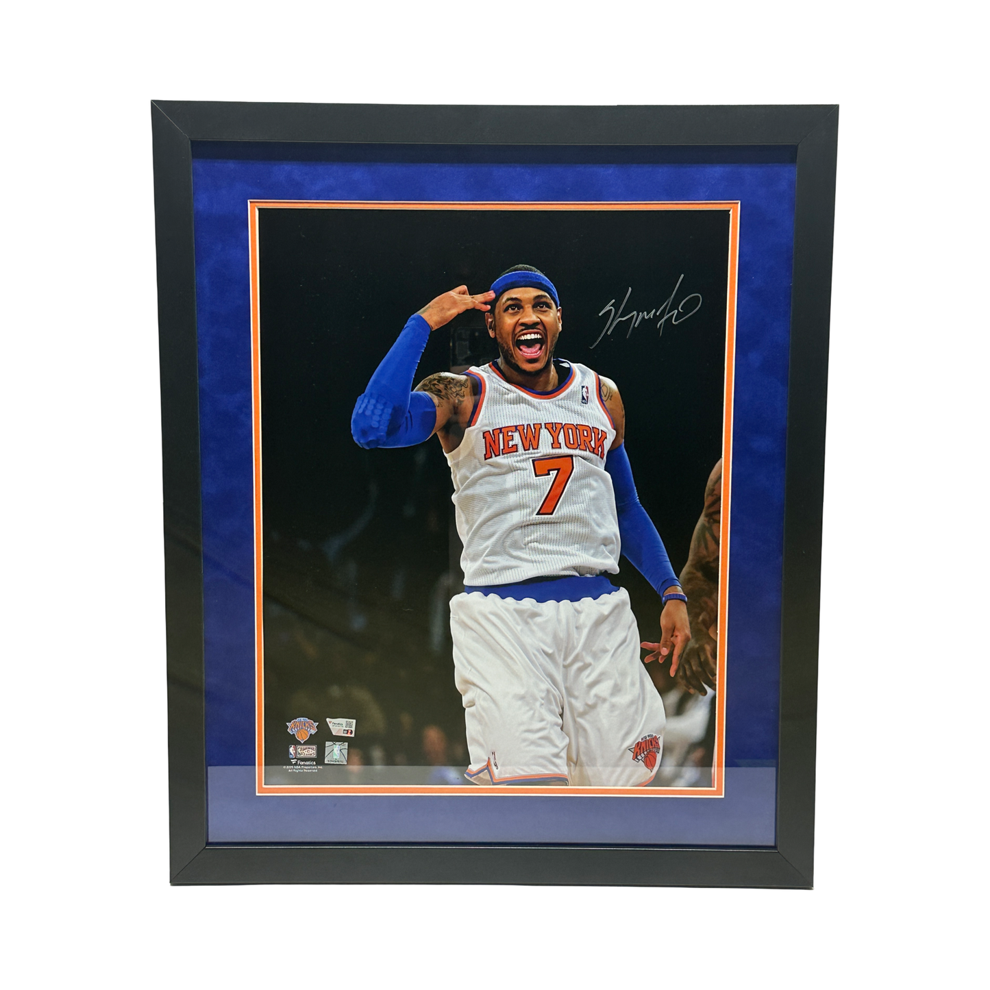 Carmelo Anthony Autographed New York Knicks 3 to the Head 16x20 Photo Fanatics - Framed