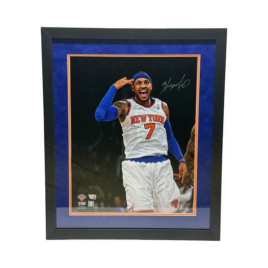 Carmelo Anthony Autographed New York Knicks 3 to the Head 16x20 Photo Fanatics - Framed