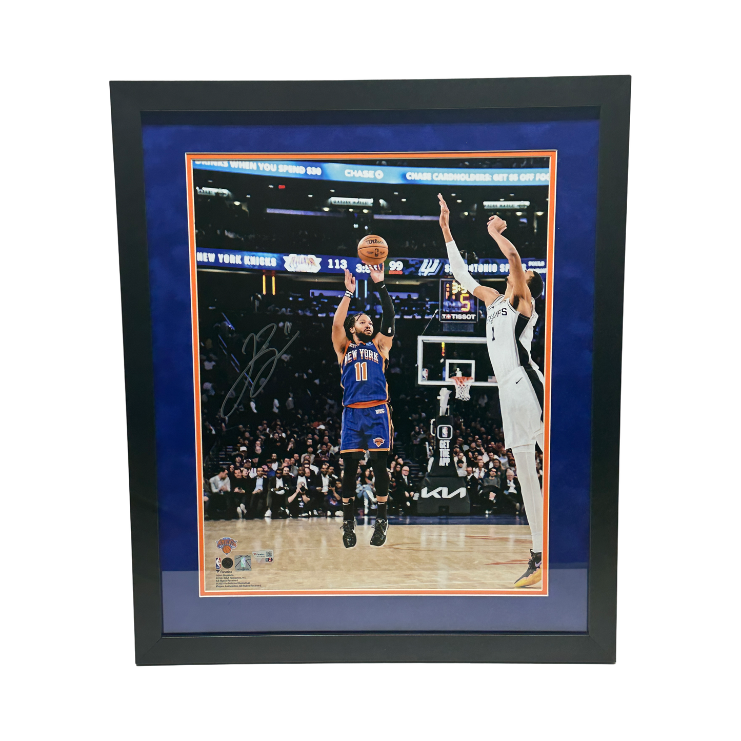 Jalen Brunson Autographed New York Knicks Shooting Framed 16x20 Photo Fanatics COA