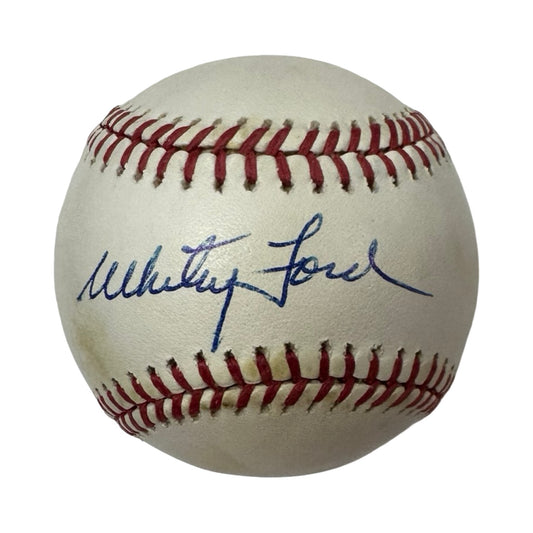 Whitey Ford Autographed New York Yankees American League Baseball Beckett