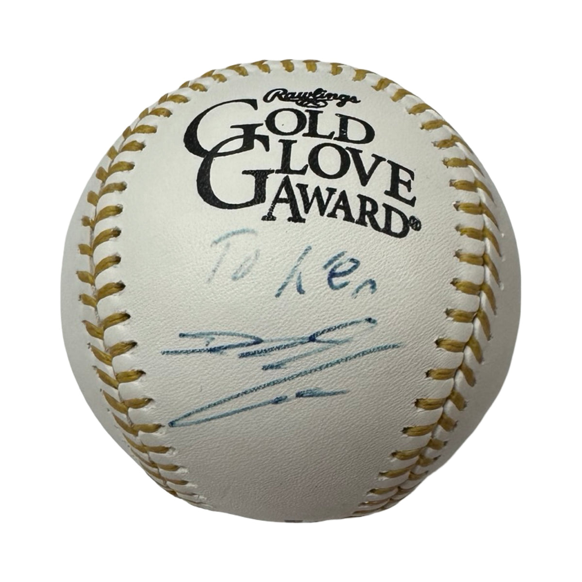 Nolan Arenado Autographed Inscribed Gold Glove Logo Ball JSA