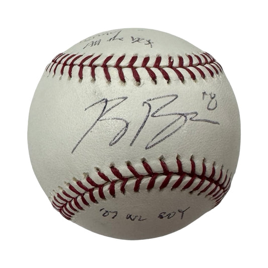 Ryan Braun Autographed Milwaukee Brewers Inscription NL ROY 07 OMLB JSA