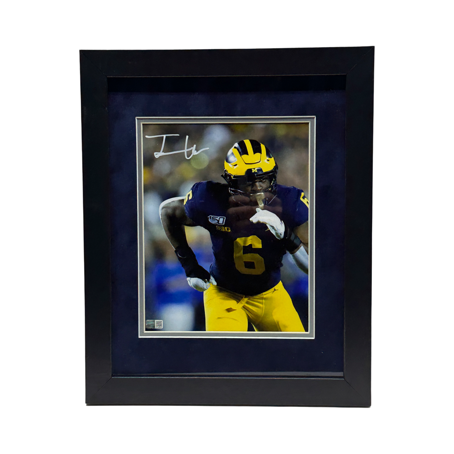 Josh Uche Autographed Vertical Michigan Wolverines 8x10 Steiner CX - Framed