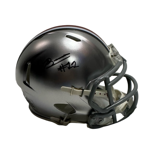 Brock Boyd Ohio State Buckeyes Grey Mini Helmet JSA COA
