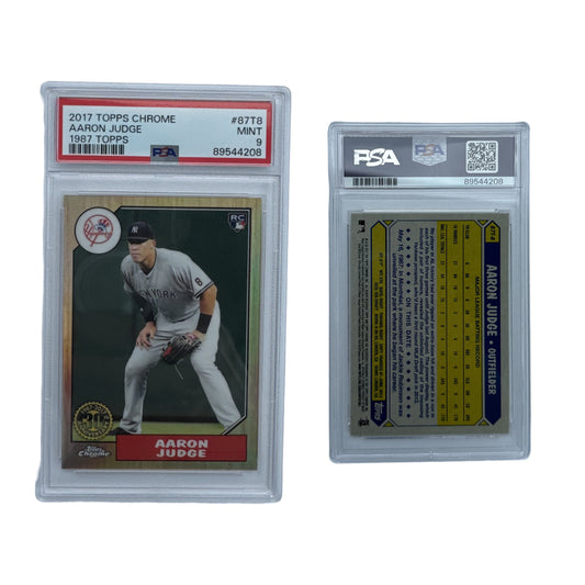 2017 Aaron Judge Topps Chrome 1987 Topps RC #87T8 PSA MINT 9