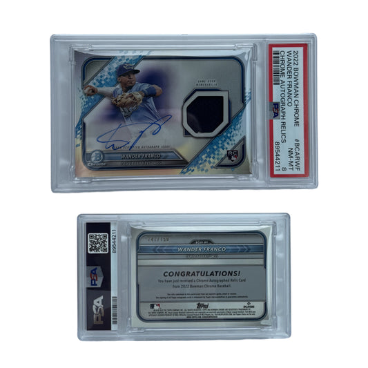 2022 Wander Franco Autographed Bowman Chrome Autograph Relics /150 #BCARWF PSA NM-MT 8