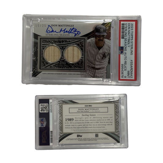 2023 Don Mattingly Topps Sterling Sterling Season Autograph Relic /25 #SSARDMA2 PSA MINT 9