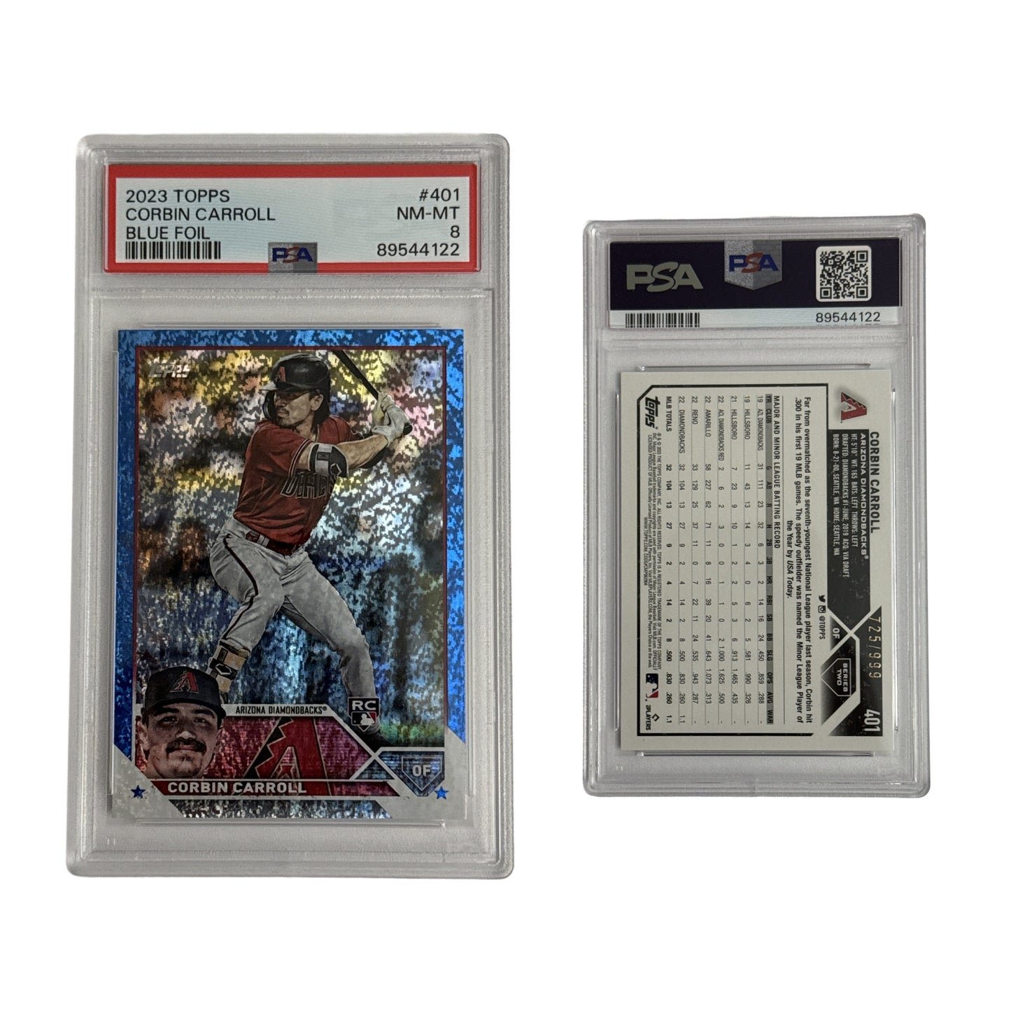 2023 Corbin Carroll Topps Blue Foil #401 /999 PSA NM-MT 8