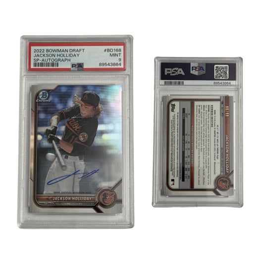 2022 Jackson Holliday Bowman Chrome Draft SP Autograph /99 #BD168 PSA MINT 9