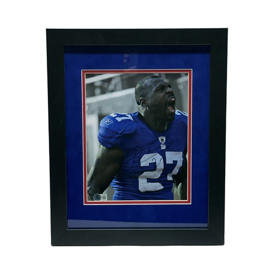 Brandon Jacobs Autographed New York Giants Scream 8x10 Photo Beckett - Framed