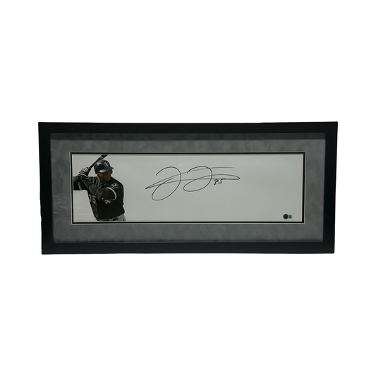 Frank Thomas Autographed Chicago White Sox Framed Grey Mat 8x26 Photo Beckett BAS