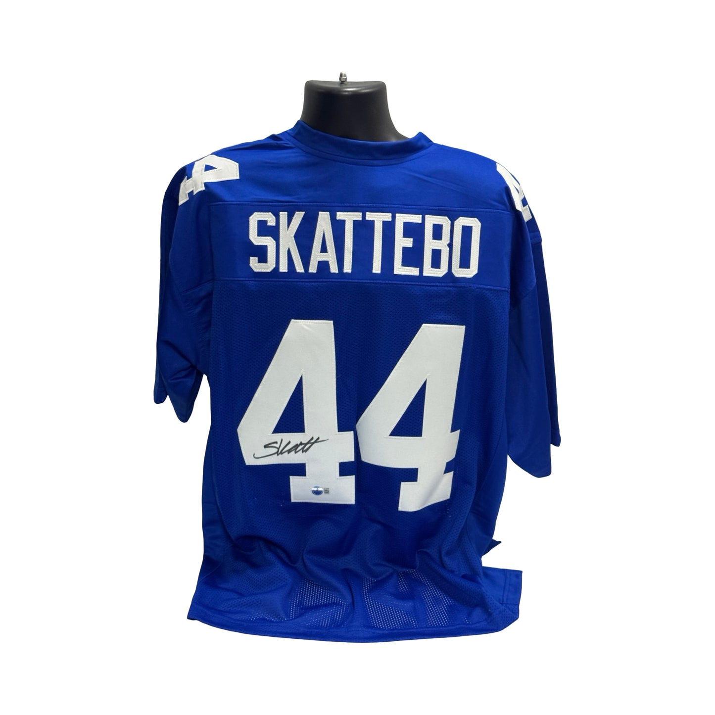 Cam Skattebo Autographed New York Giants Blue Jersey Beckett BAS