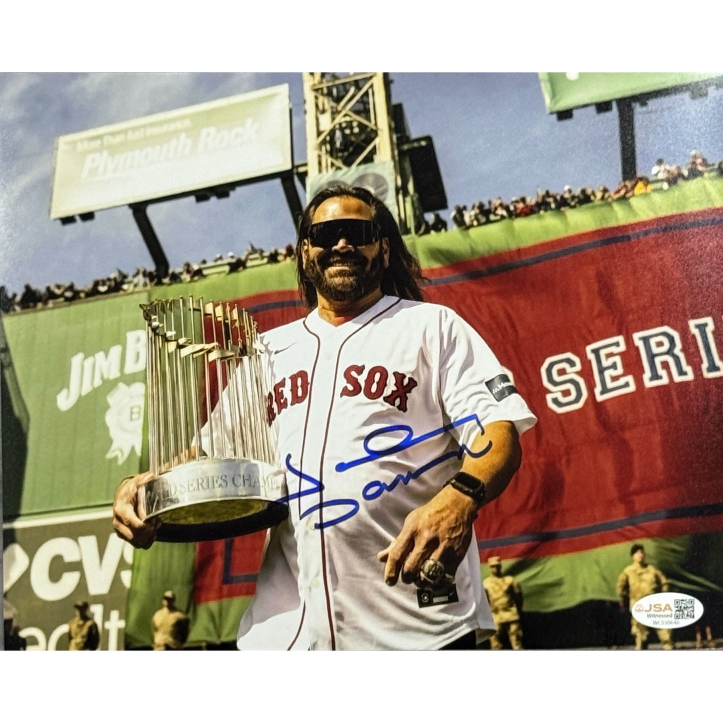 Johnny Damon Boston Red Sox Ceremony 8x10 JSA