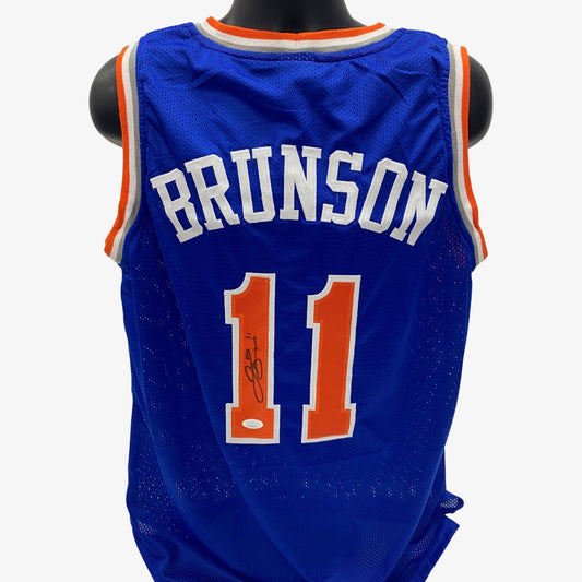 Jalen Brunson Autographed New York Knicks Blue Jersey JSA