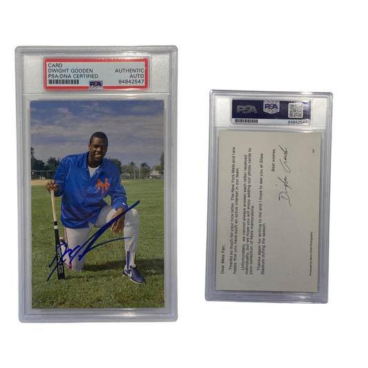 1985 Dwight "Doc" Gooden Autographed Postcard #487 PSA Auto Authentic