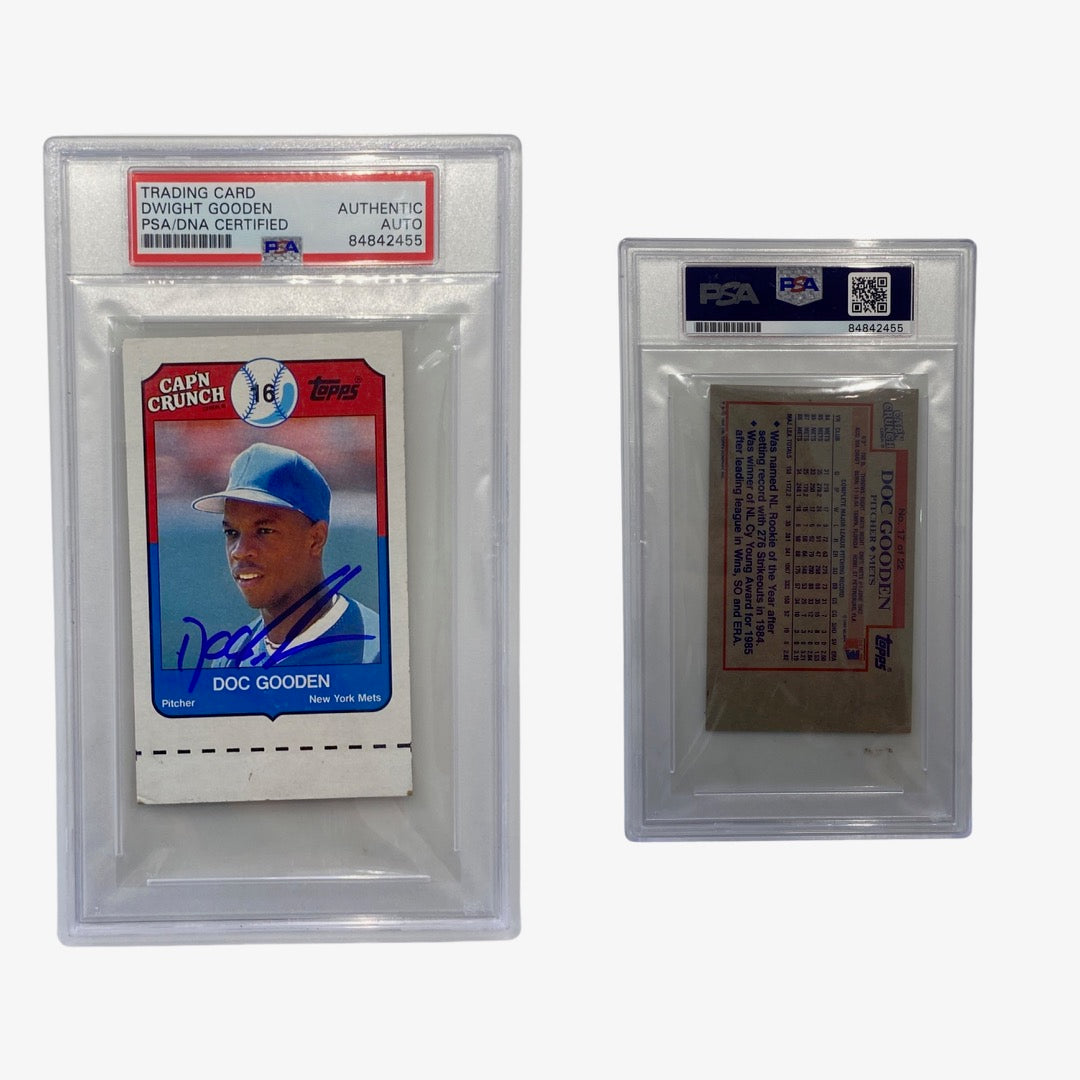 1989 Dwight "Doc" Gooden Autographed Topps Cap'n Crunch #17 PSA Auto Authentic