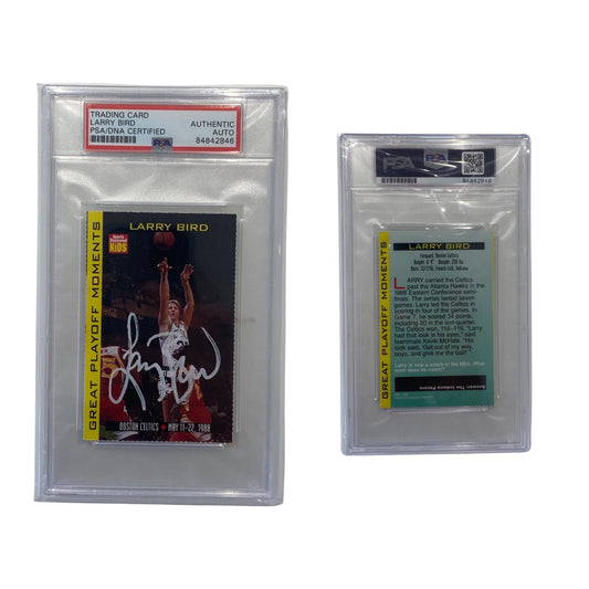 1998 Larry Bird Autographed Sports Illustrated Kids Great Playoff Moments PSA Auto Authentic