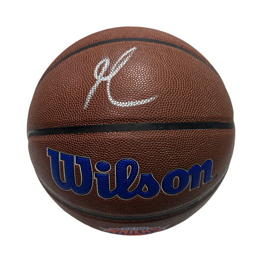 JR Smith Autographed New York Knicks Logo Wilson Basketball Beckett BAS
