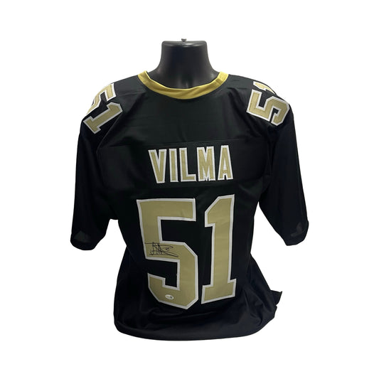 Jonathan Vilma New Orleans Saints Autographed Black Jersey JSA