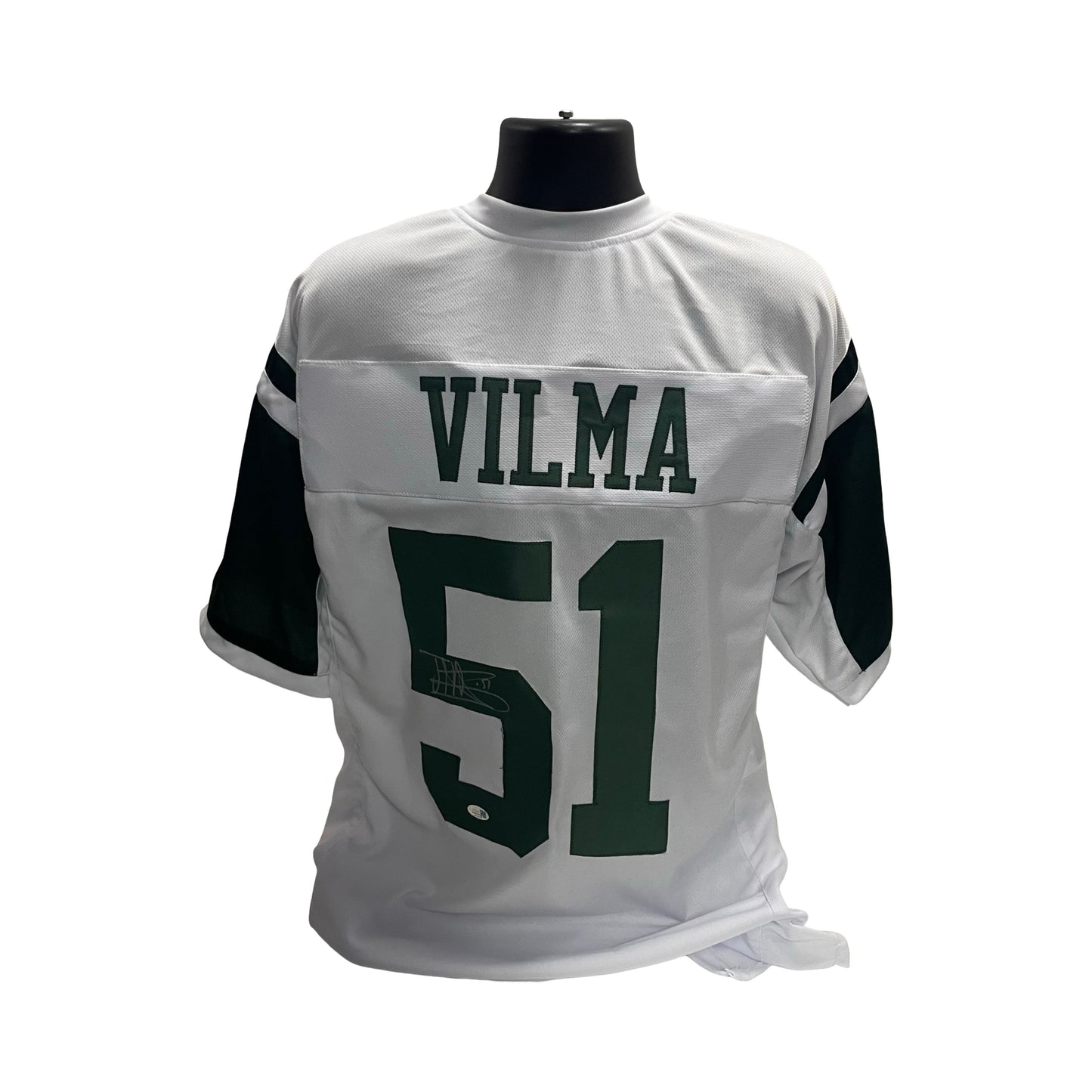 Jonathan Vilma Autographed New York Jets White Jersey JSA