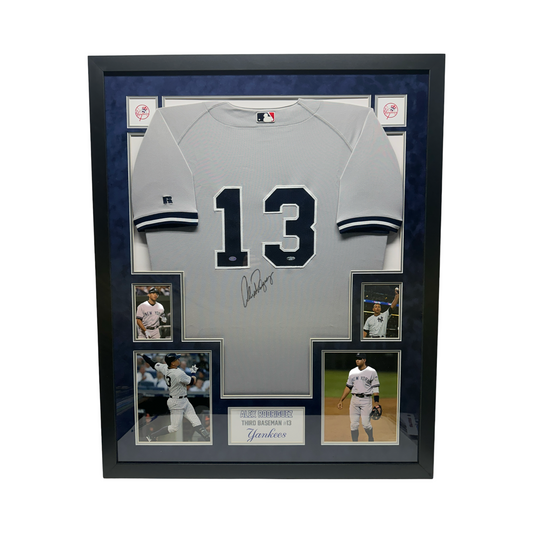 Alex Rodriguez Autographed New York Yankees Grey Jersey PSA DNA - Framed