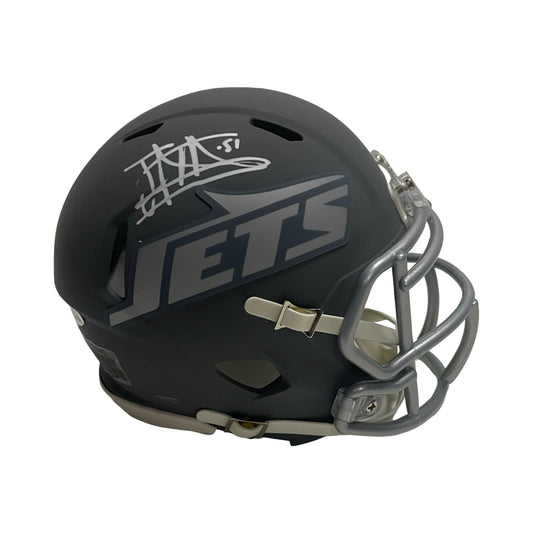 Jonathan Vilma Autographed New York Jets Mini Helmet Slate JSA