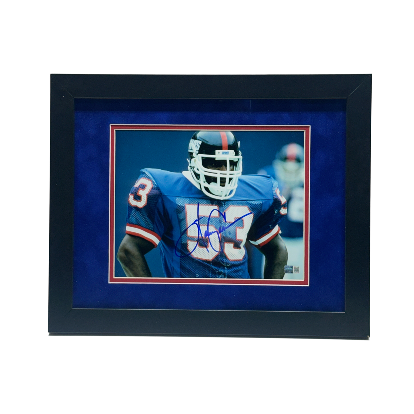 Harry Carson Autographed New York Giants Hands on Hips 8x10 Steiner CX - Framed