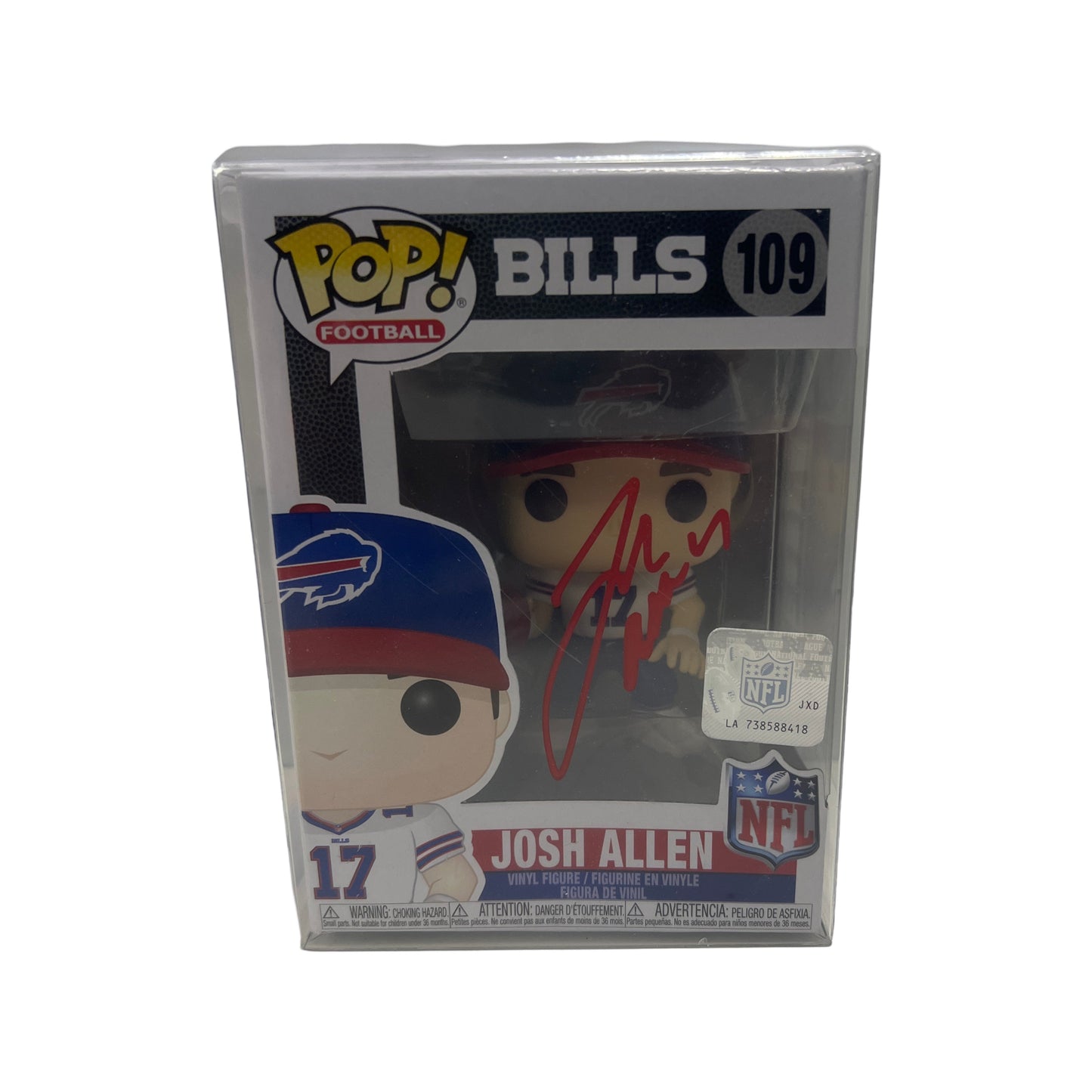 Josh Allen Autographed Buffalo Bills Funko Pop #109 Red Ink Beckett