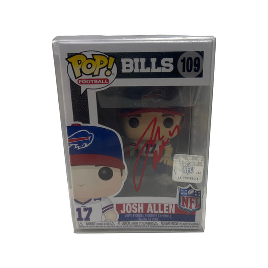 Josh Allen Autographed Buffalo Bills Funko Pop #109 Red Ink Beckett