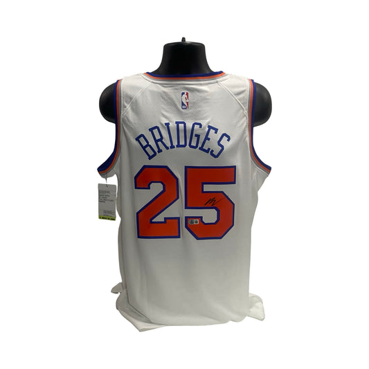 Mikal Bridges Autographed New York Knicks White Jersey Beckett