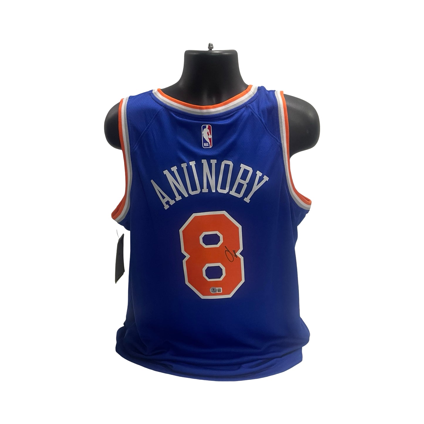 OG Anunoby Autographed New York Knicks Blue Jersey Beckett