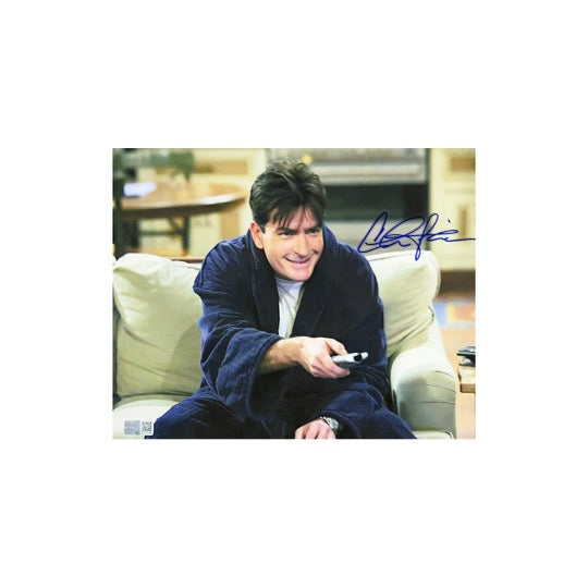 Charlie Sheen Autographed Two and a Half Men 8x10 Steiner CX