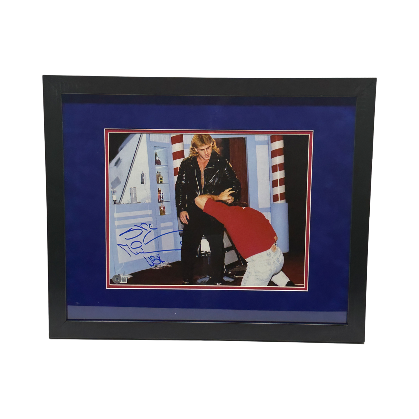 Shawn Michaels Autographed WWE HBK Barbershop 11x14 Photo Beckett - Framed