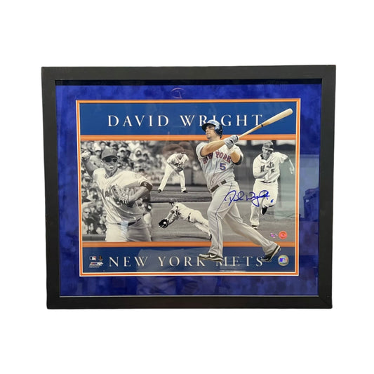 David Wright Autographed New York Mets Collage 16x20 MLB - Framed
