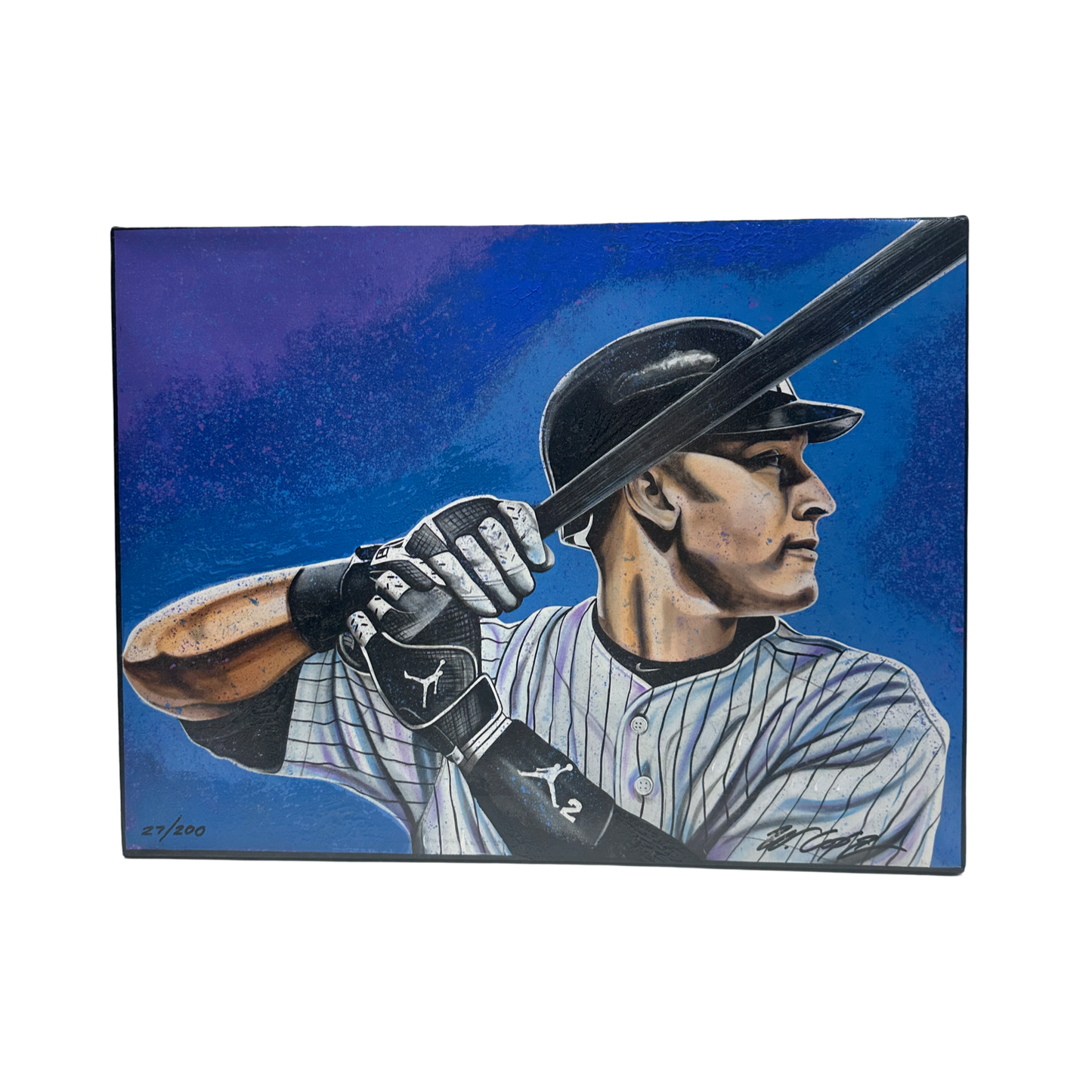 Derek Jeter New York Yankees Artist Proof Print William Lopa Art Canvas 27/200