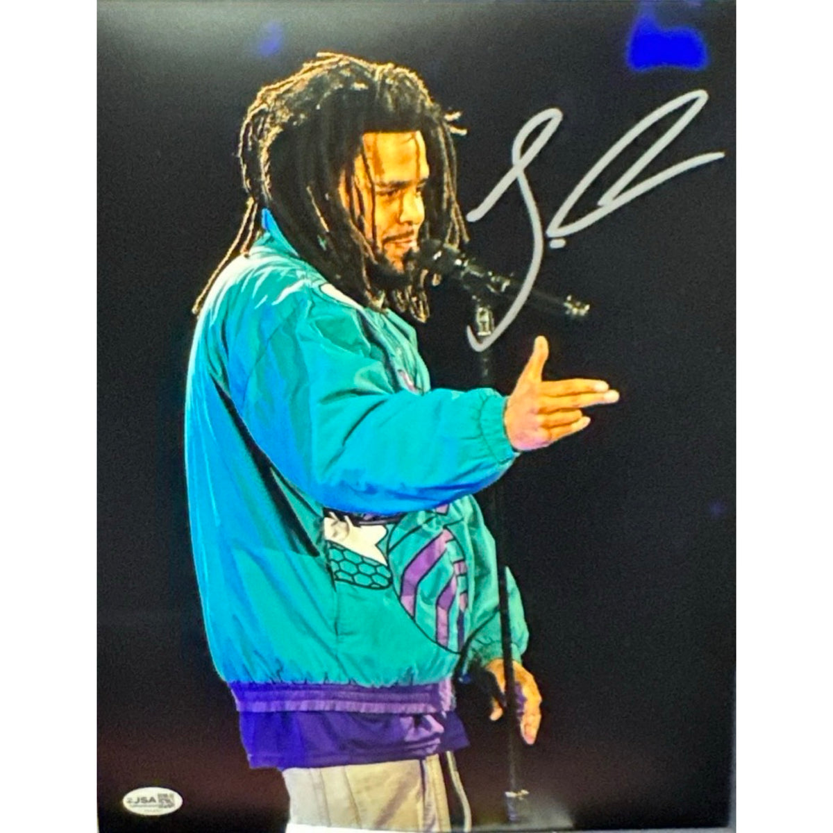 J. Cole Signed 11x14 hand Out On Stage Photo Autographed Hip-hop Rap JSA COA