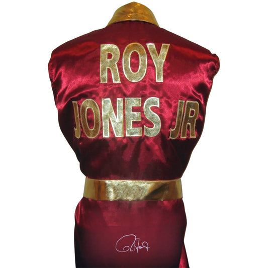 Roy Jones Jr. Autographed Red/Gold Boxing Robe ASI