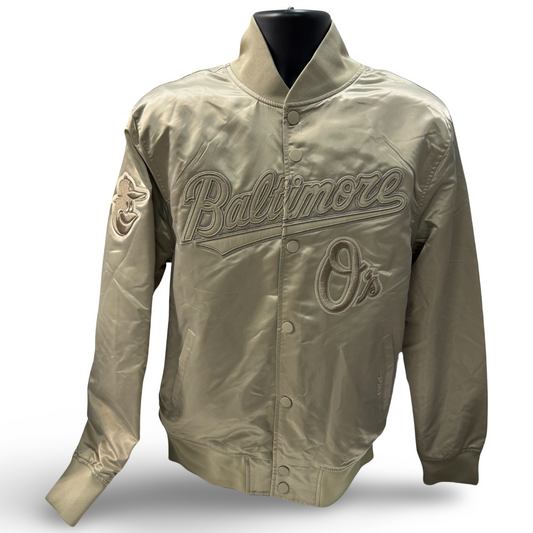 Baltimore Orioles Pro Standard Taupe Bomber Jacket