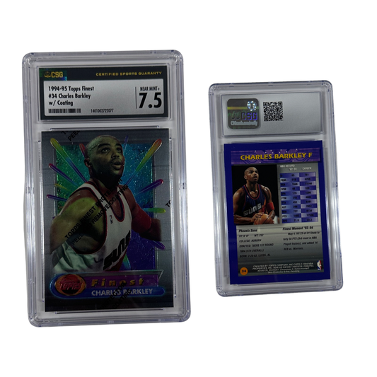 1994-95 Charles Barkley Topps Finest w/ Coating #34 CSG 7.5 NEAR MINT+